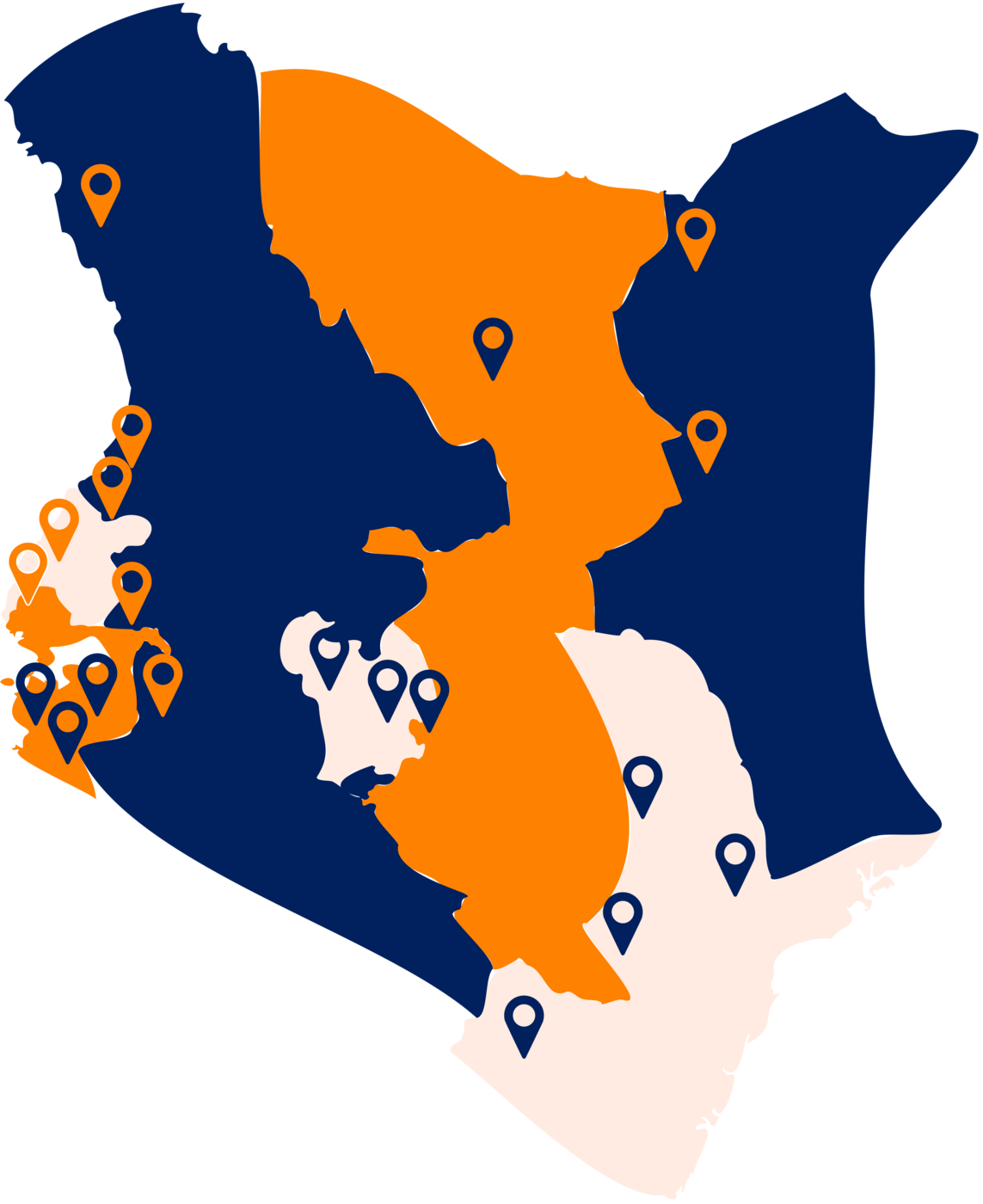 Kenya branch map